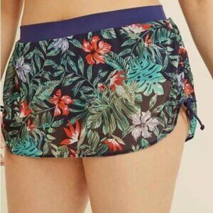 CACIQUE SWIMSUIT BOTTOMS Swim Skirt PLUS SIZE 24 Tropical Vacation Resort